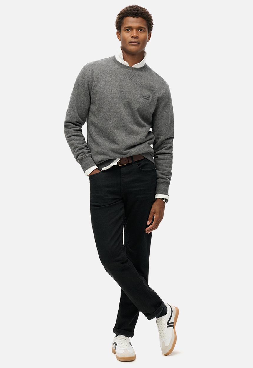 Superdry. - Essential logo crew sweatshirt - Carbon Grey Marl