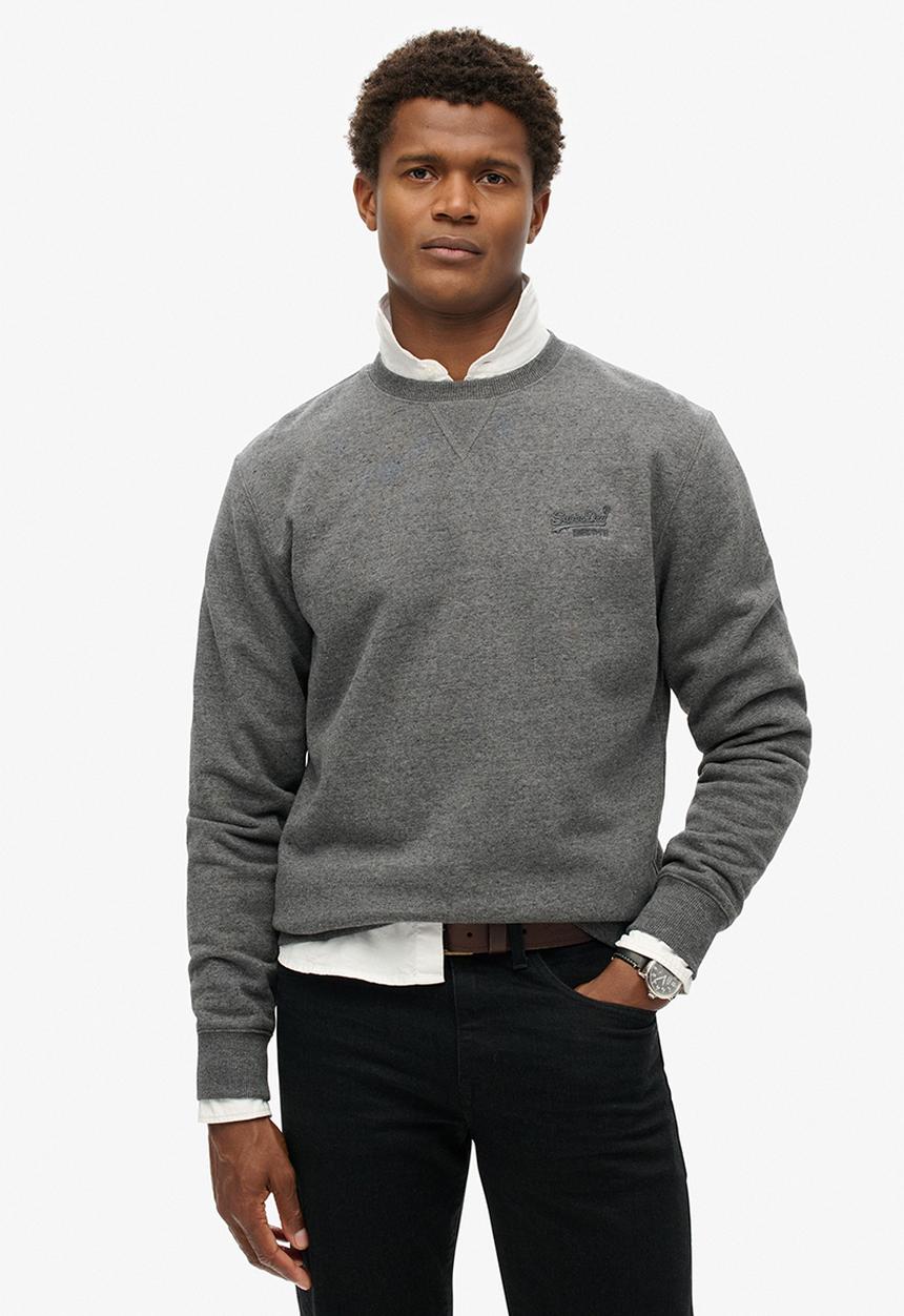 Superdry. - Essential logo crew sweatshirt - Carbon Grey Marl