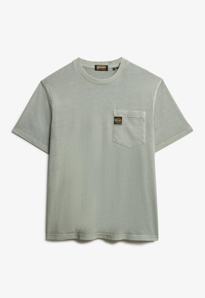 Superdry. - Contrast Stitch Pocket T-Shirt - Washed Sage Green