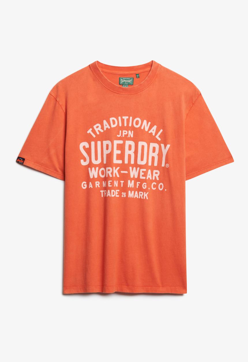 Superdry. - Machined Goods Workwear Tee - Denim Co Rust Orange
