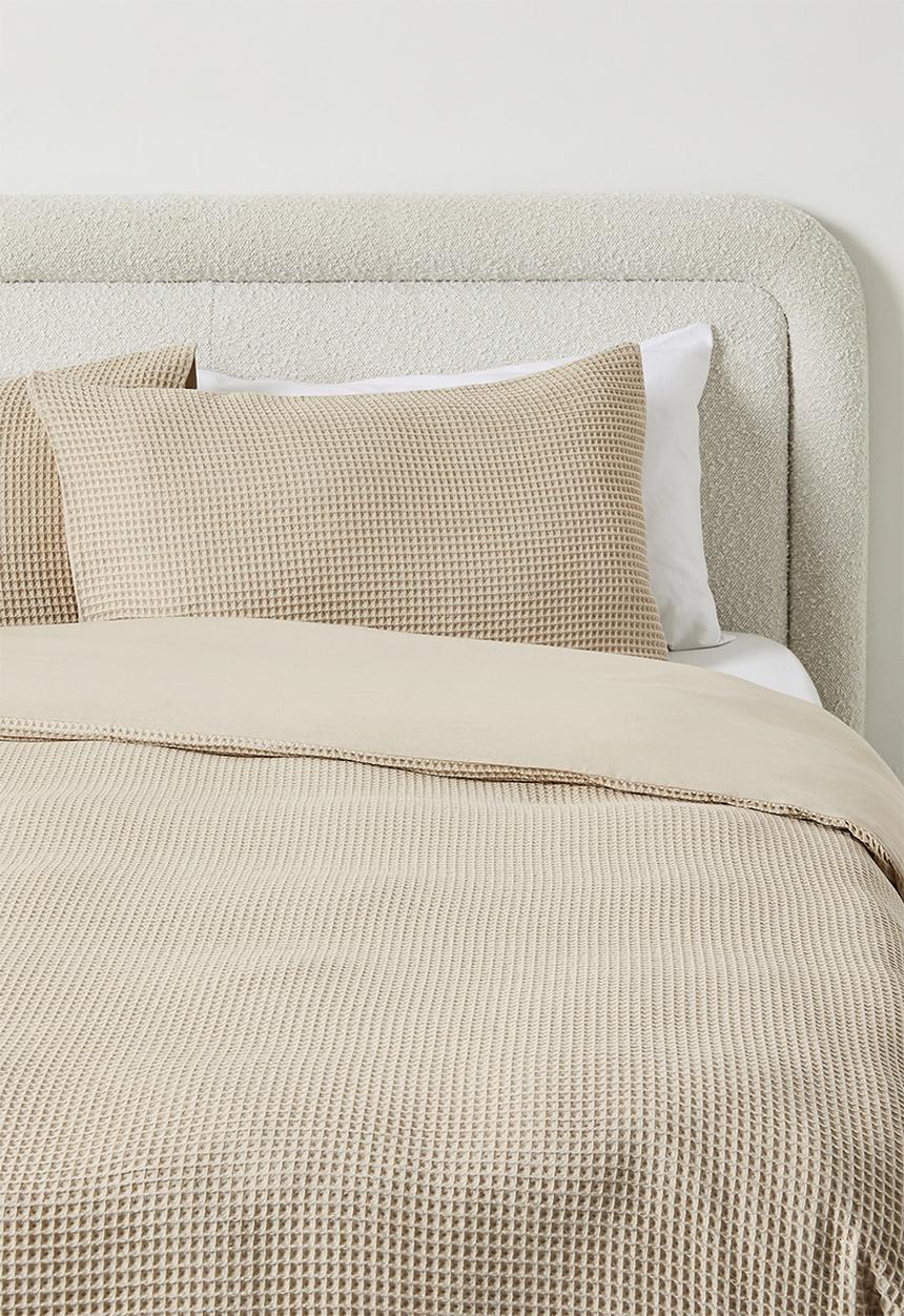 Sixth Floor - Cotton Waffle Duvet Cover Set - Natural