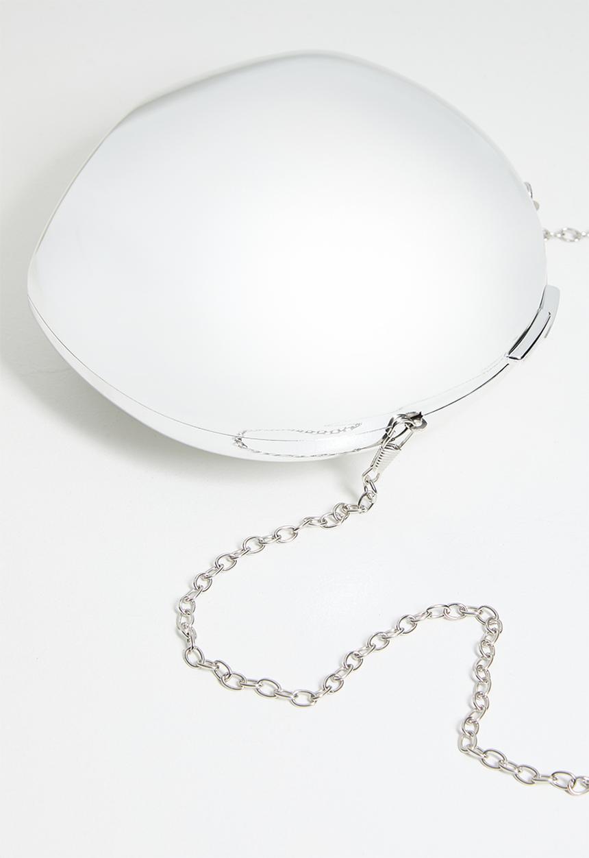 Tessa Design - Natalia metallic box clutch bag-silver