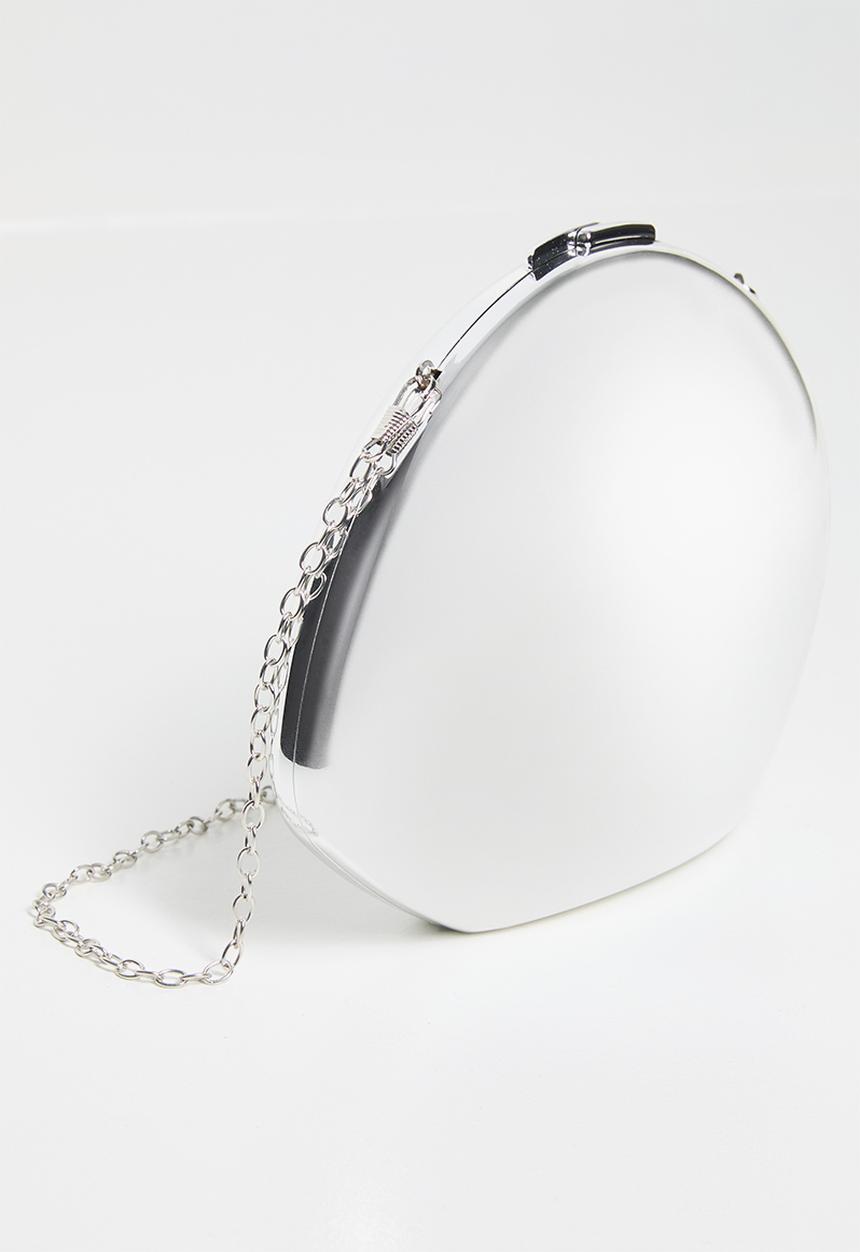 Tessa Design - Natalia metallic box clutch bag-silver