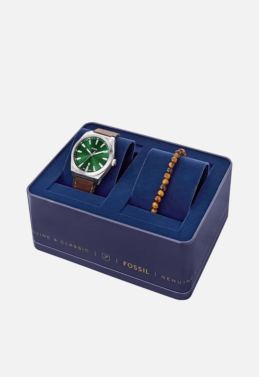 Fossil - Everett watch and bracelet set FS6080- brown