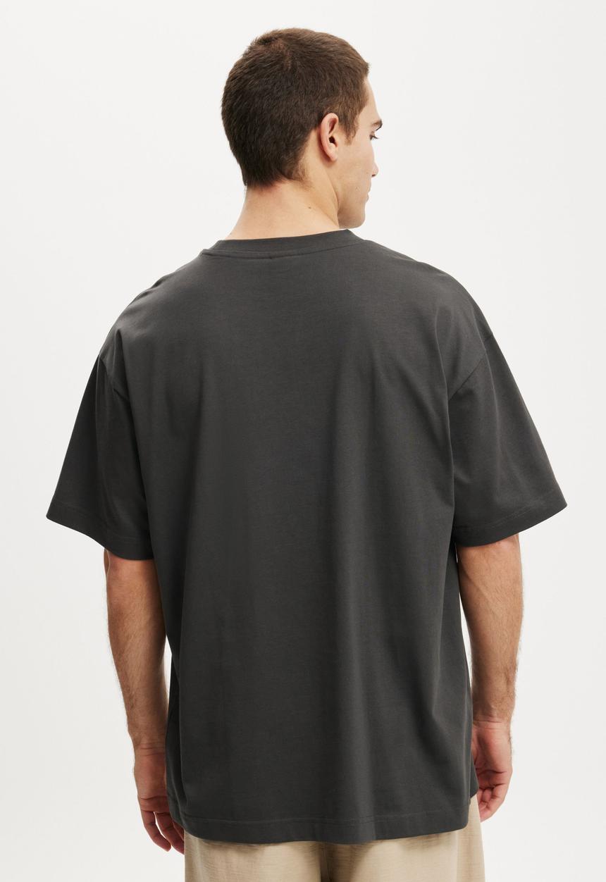Cotton On - Box Fit Graphic T-Shirt - Faded Slate/Apres Ski