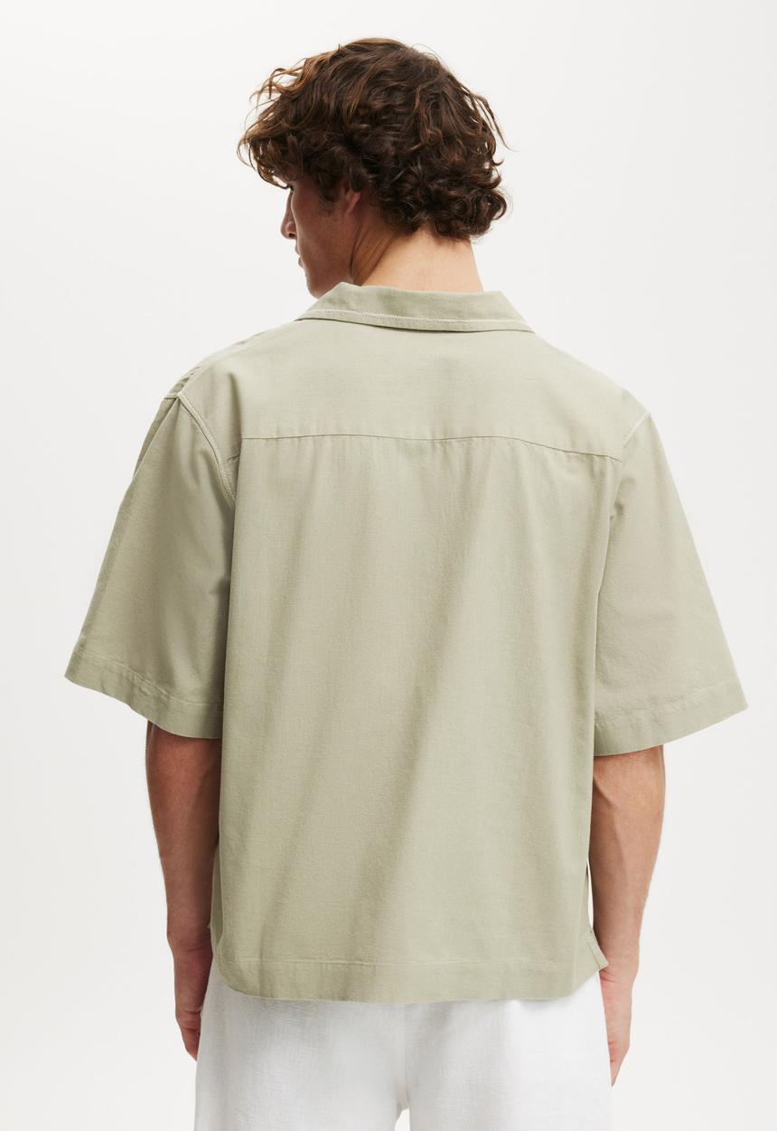 Cotton On - Box Fit Short Sleeve Polo - Khaki