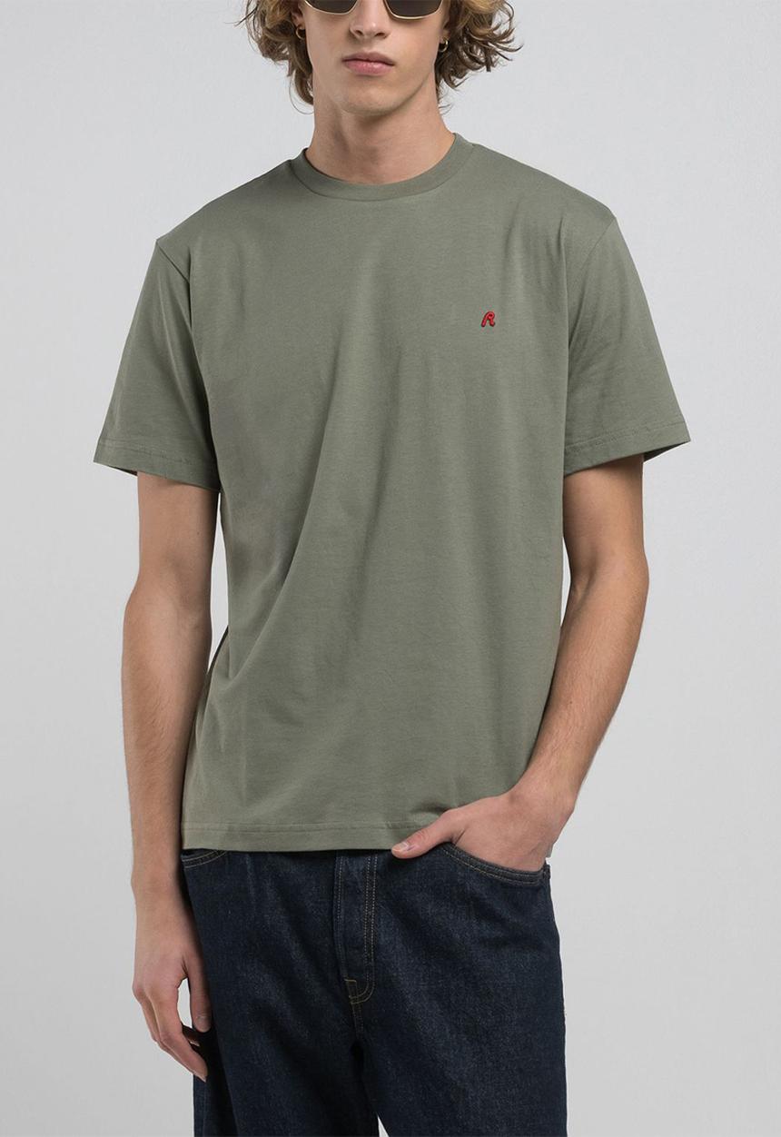 Replay - Regular replay jersey tee - sage green