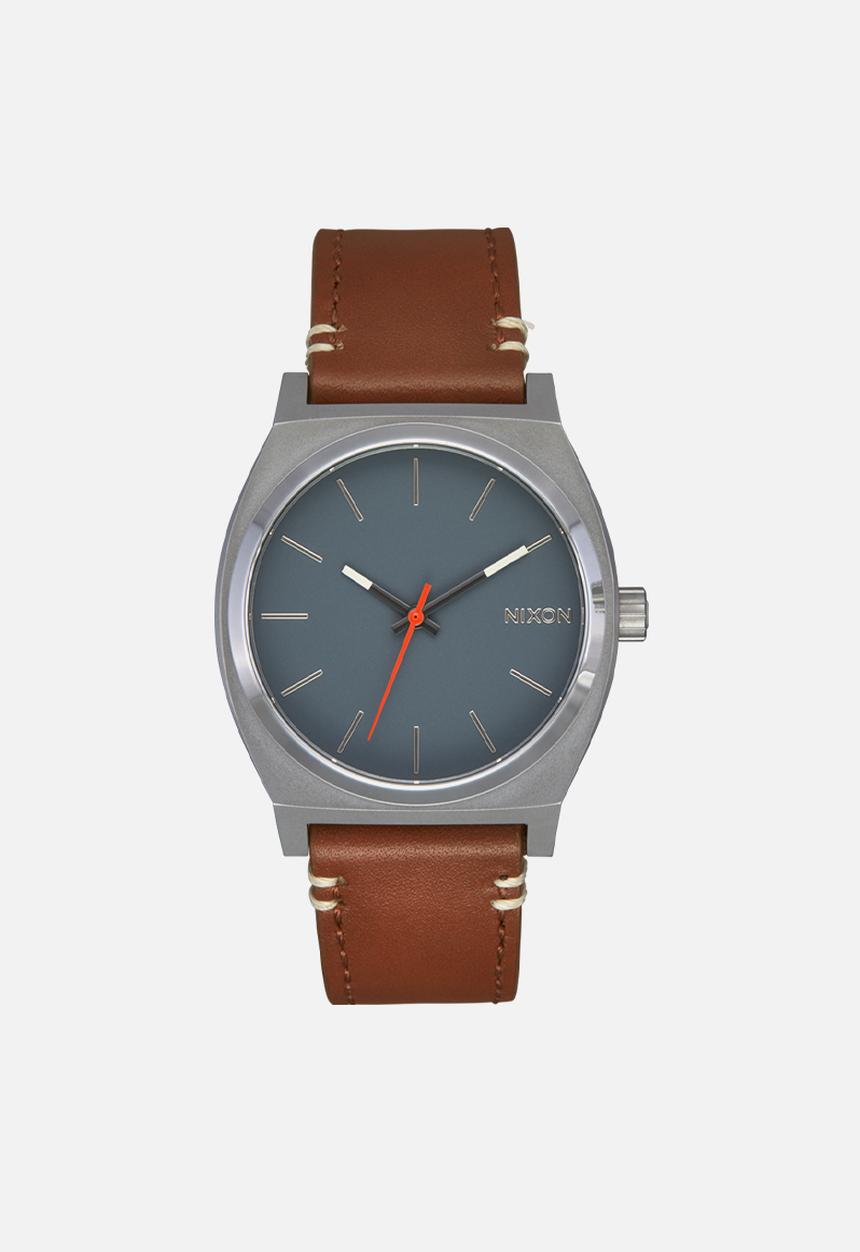 Nixon - Time teller leather  watch-gunmetal