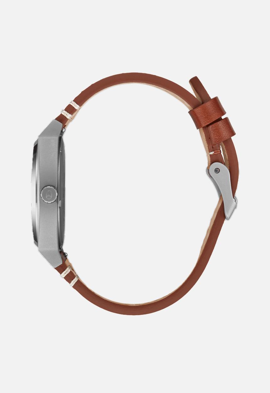 Nixon - Time teller leather  watch-gunmetal