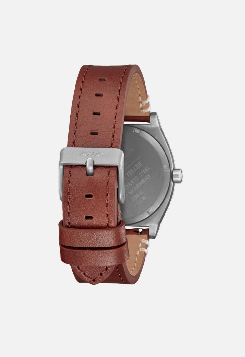 Nixon - Time teller leather  watch-gunmetal