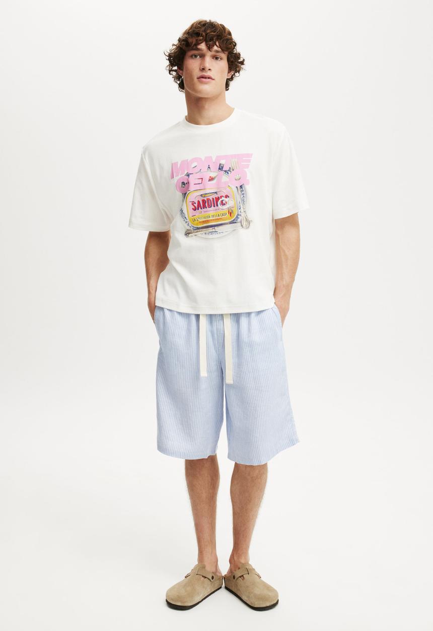 Cotton On - Cropped Fit Graphic T-Shirt - Vintage White/Monte Cello