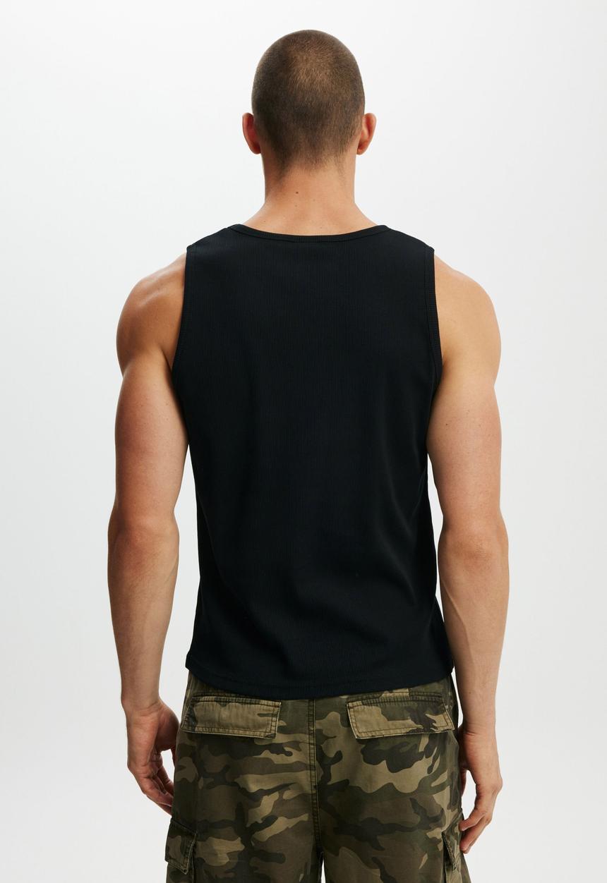 Cotton On - Rib Tank - Black