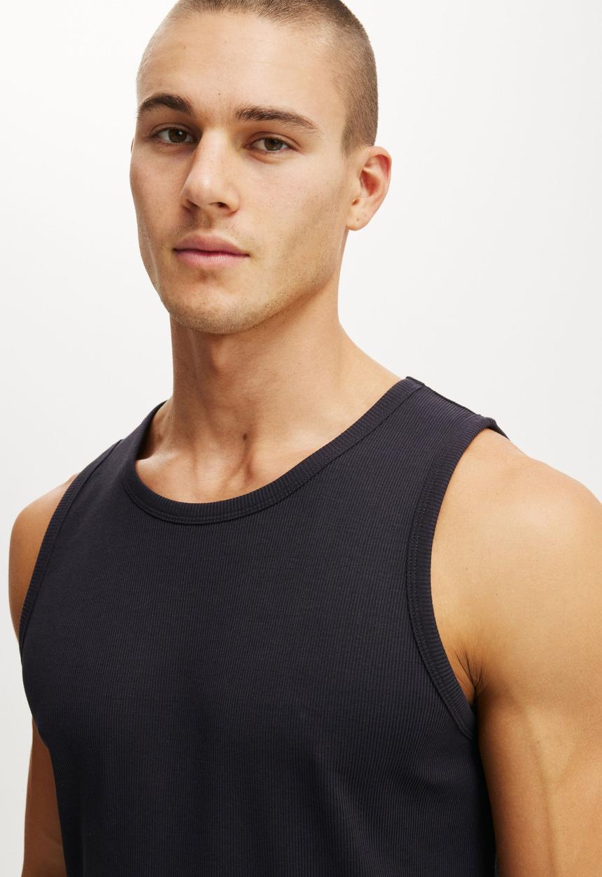 Cotton On - Rib Tank - Ink Navy