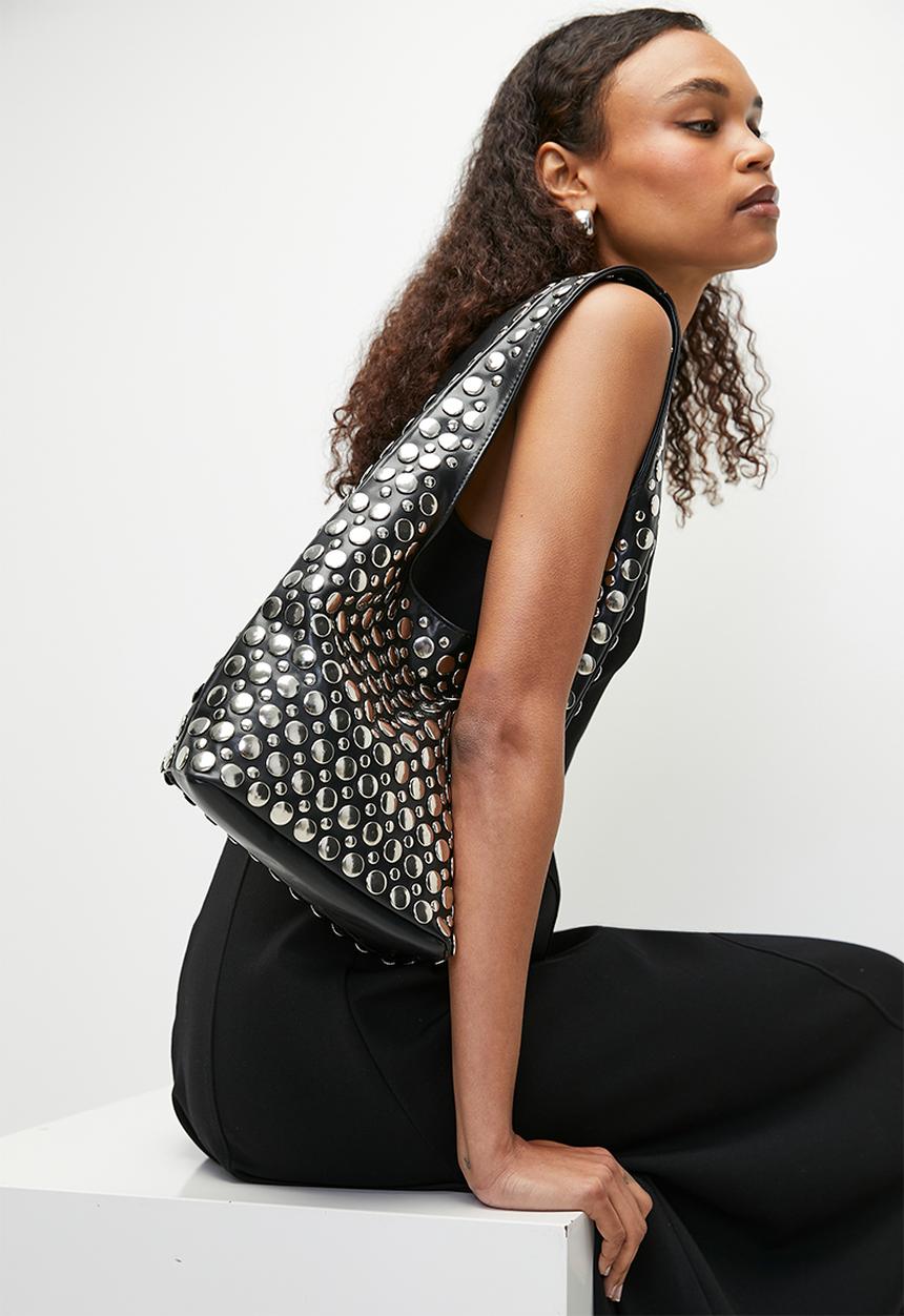 Tessa Design - Roxanne studded shoulder bag - black