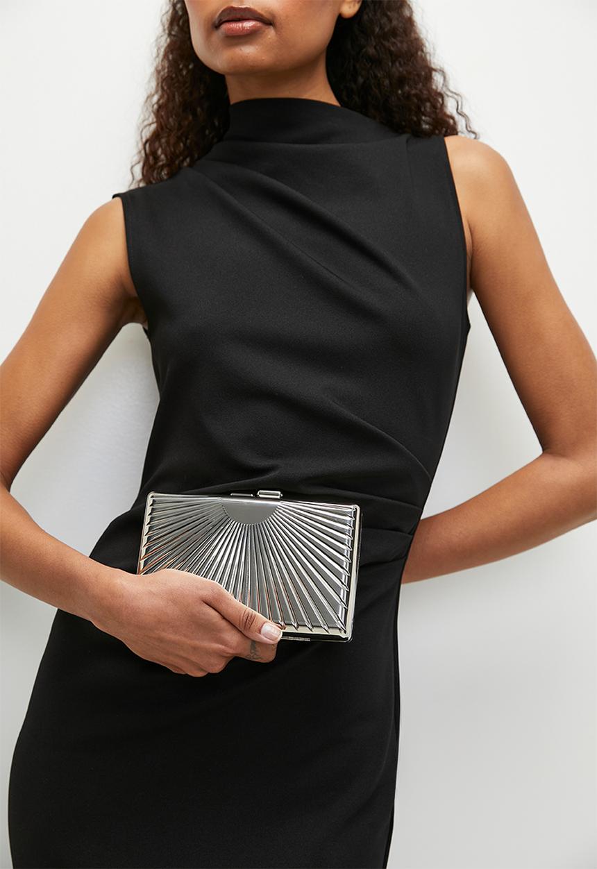 Tessa Design - Chriselle detailed clutch bag-silver