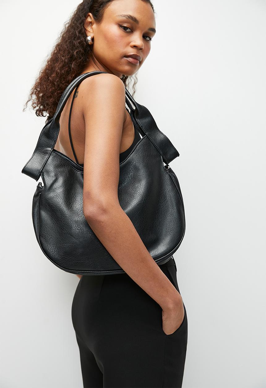 Tessa Design - Lynne large top handle shoulder bag - black