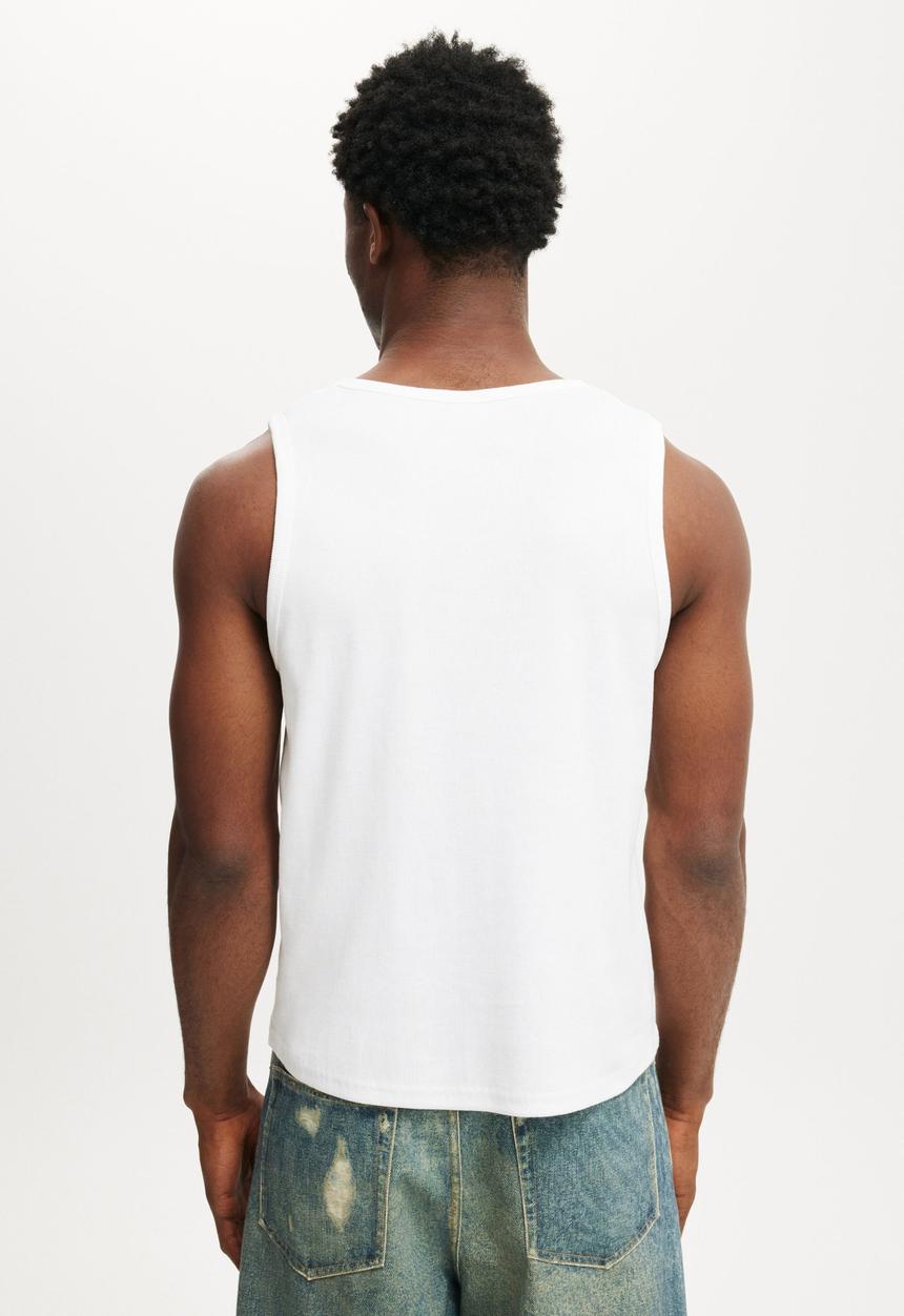 Cotton On - Rib Tank - White