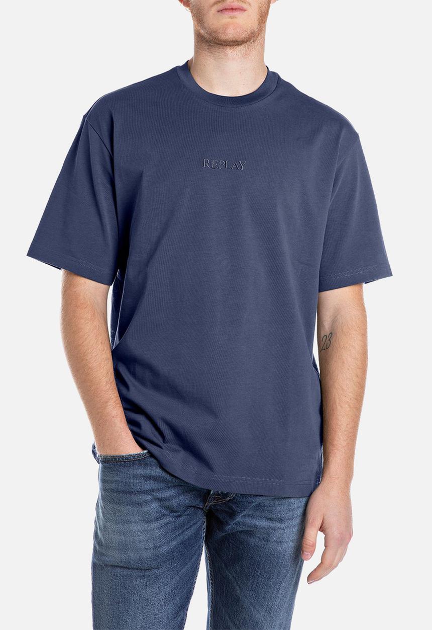 Replay - Oversized Heavy Cotton Tee - Medium Blue