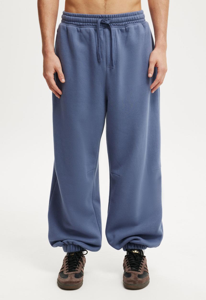 Cotton On - Super Baggy Cuffed Track Pant - Blue Slate