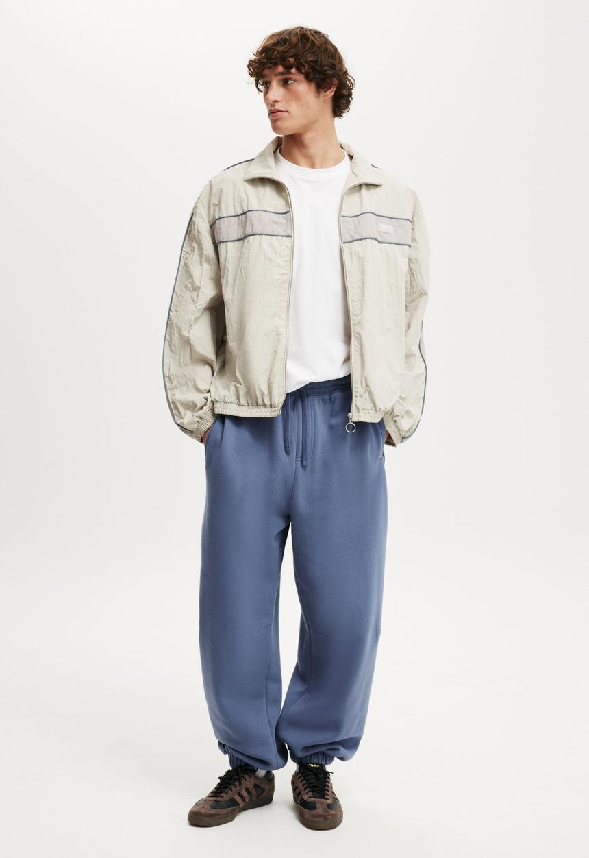 Cotton On - Super Baggy Cuffed Track Pant - Blue Slate