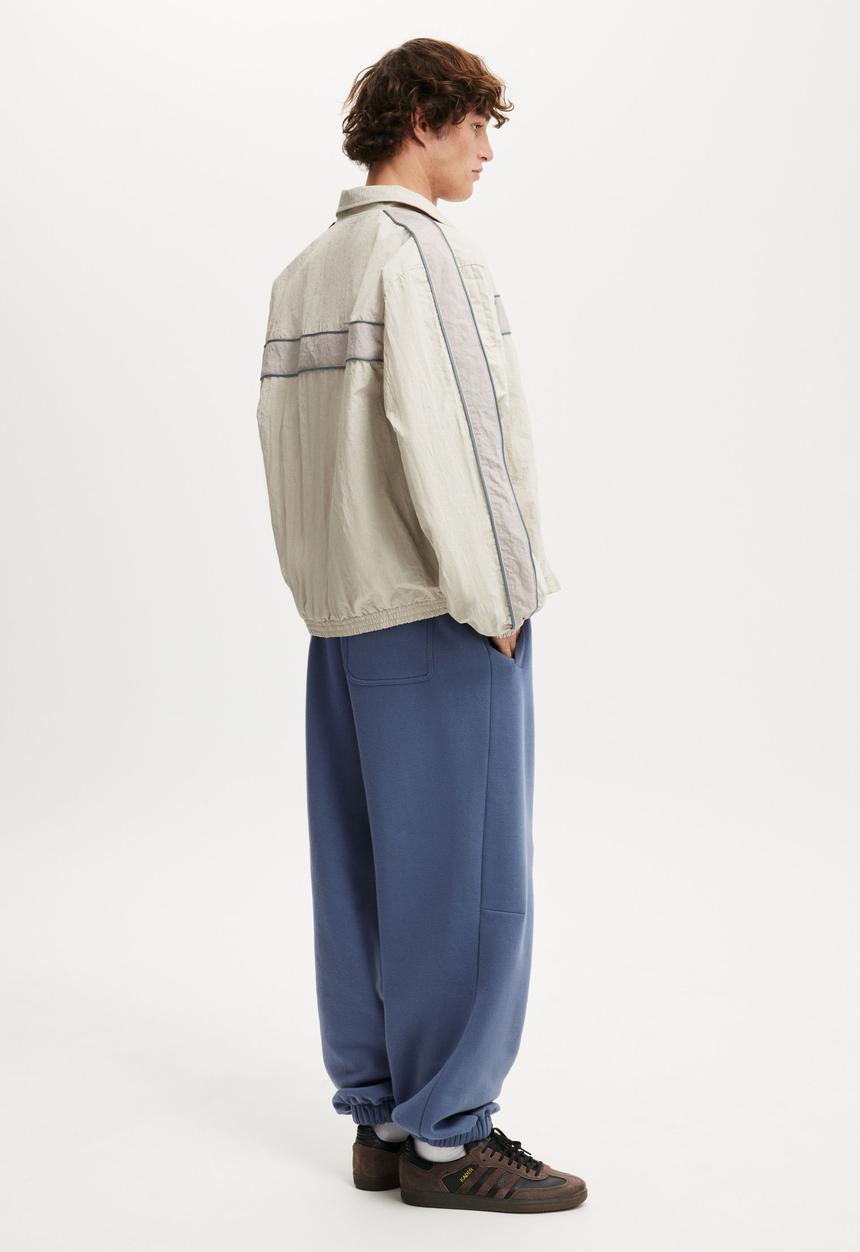 Cotton On - Super Baggy Cuffed Track Pant - Blue Slate