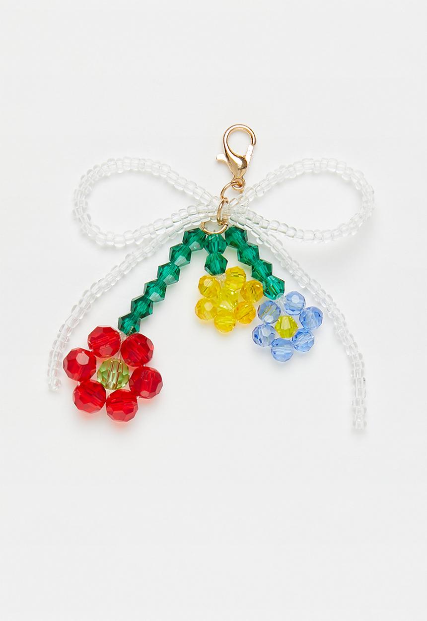 Tessa Design - Nia beaded flower bag charm-multi