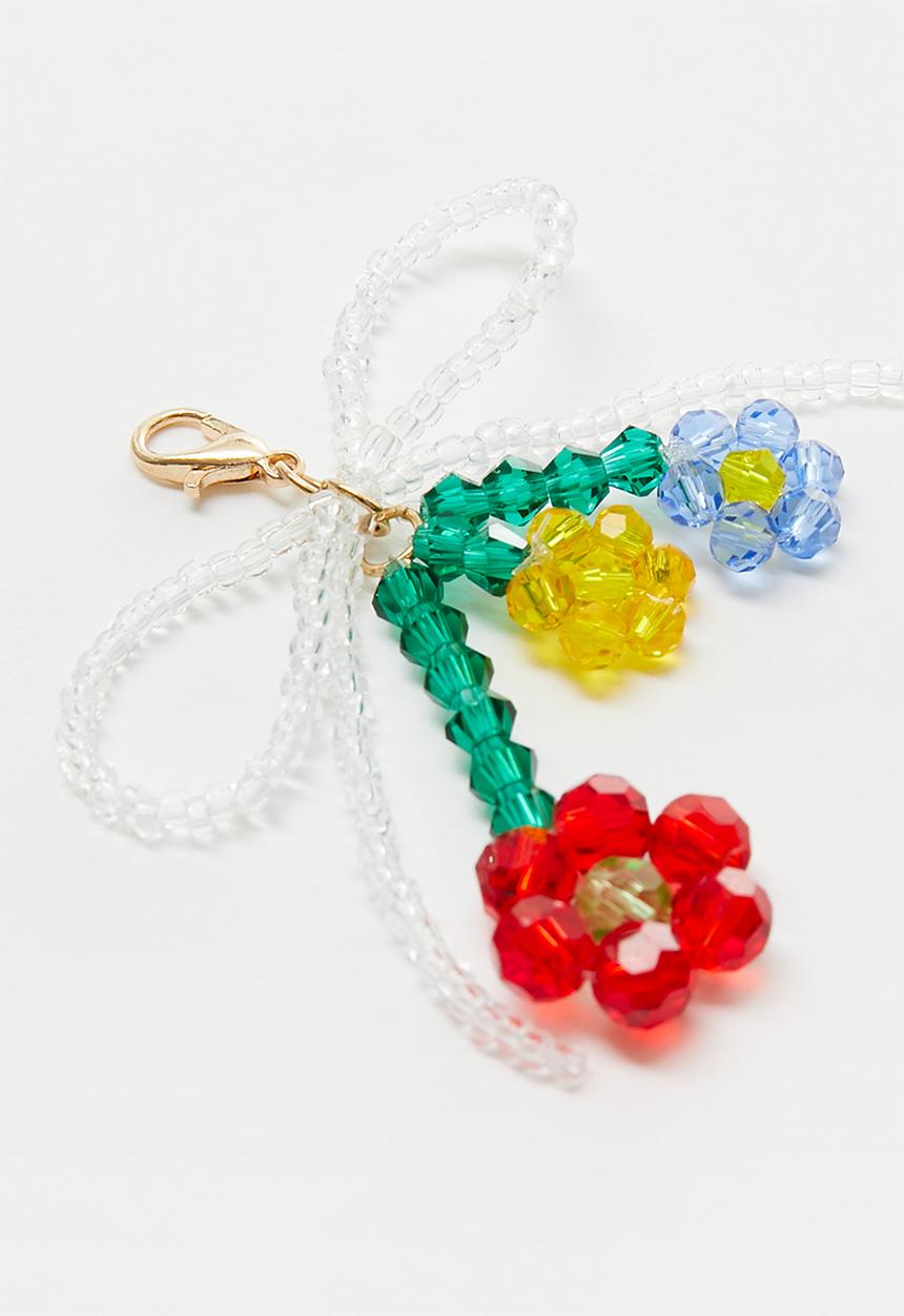 Tessa Design - Nia beaded flower bag charm-multi