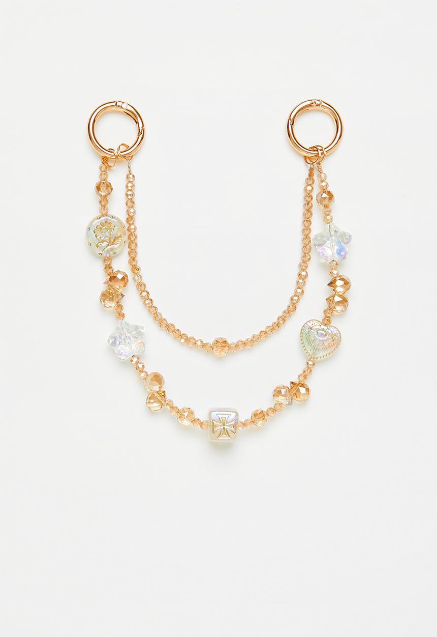 Tessa Design - Eniola beads and charms bag accessory-natural