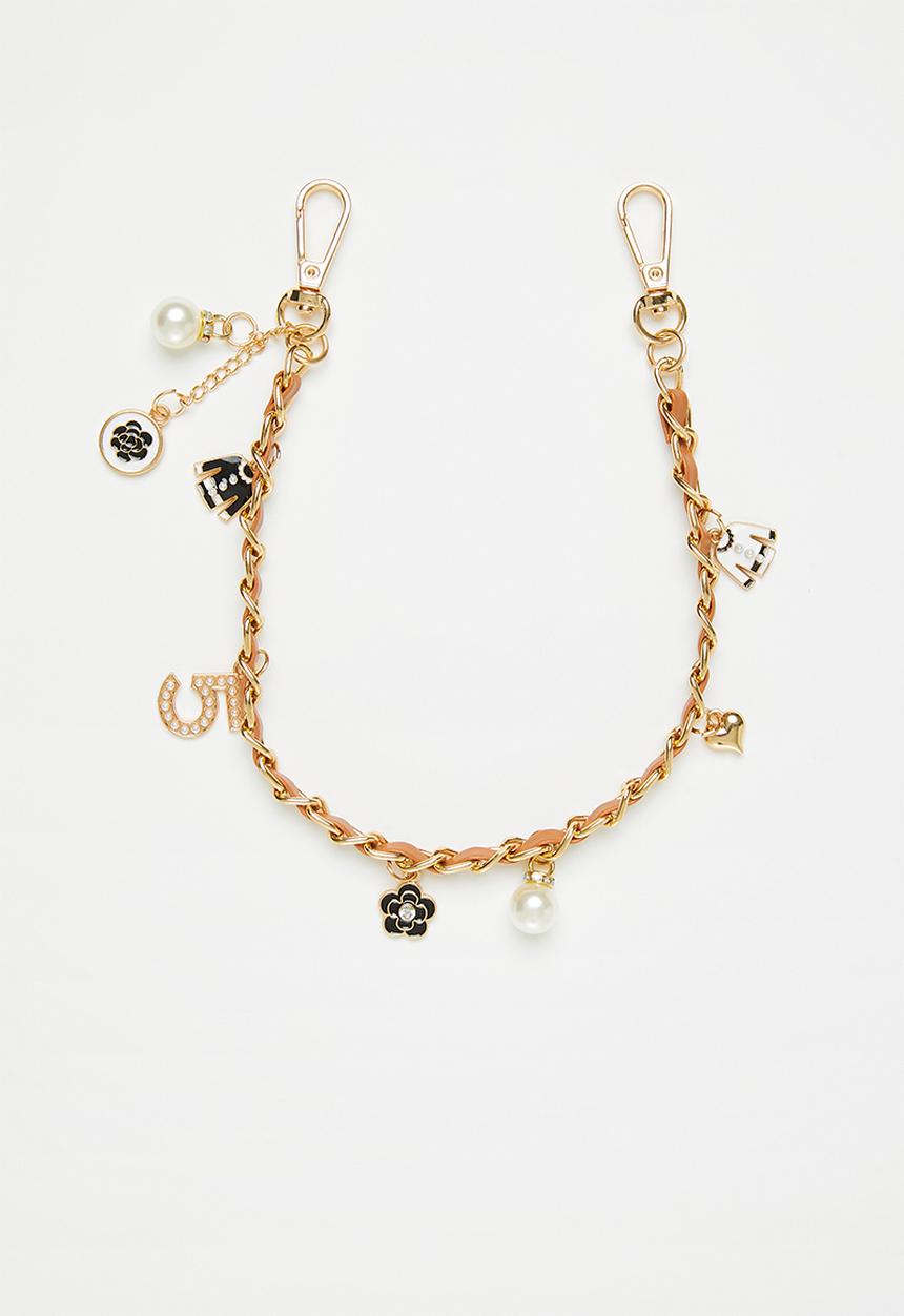 Jamila threaded chain with charms-tan