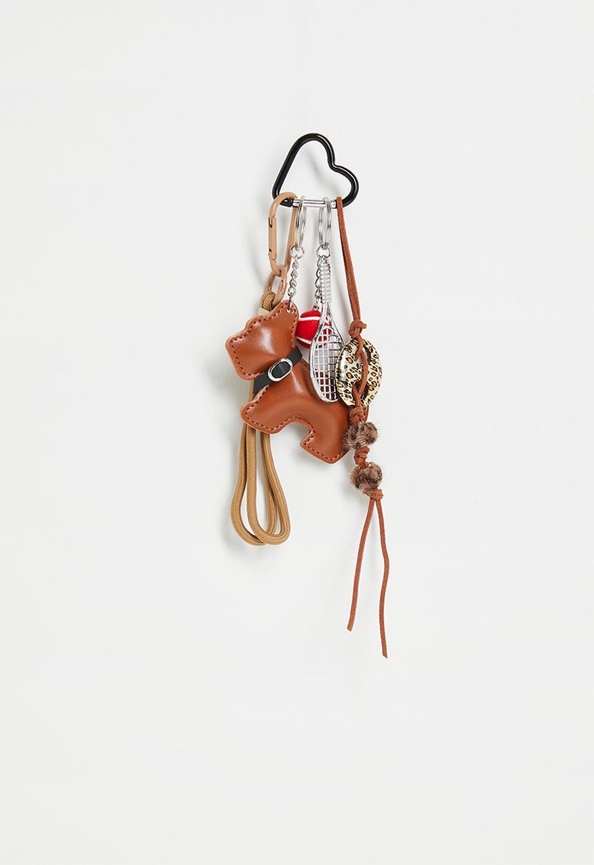 Tessa Design - Nadia dog and rope bag charm-tan