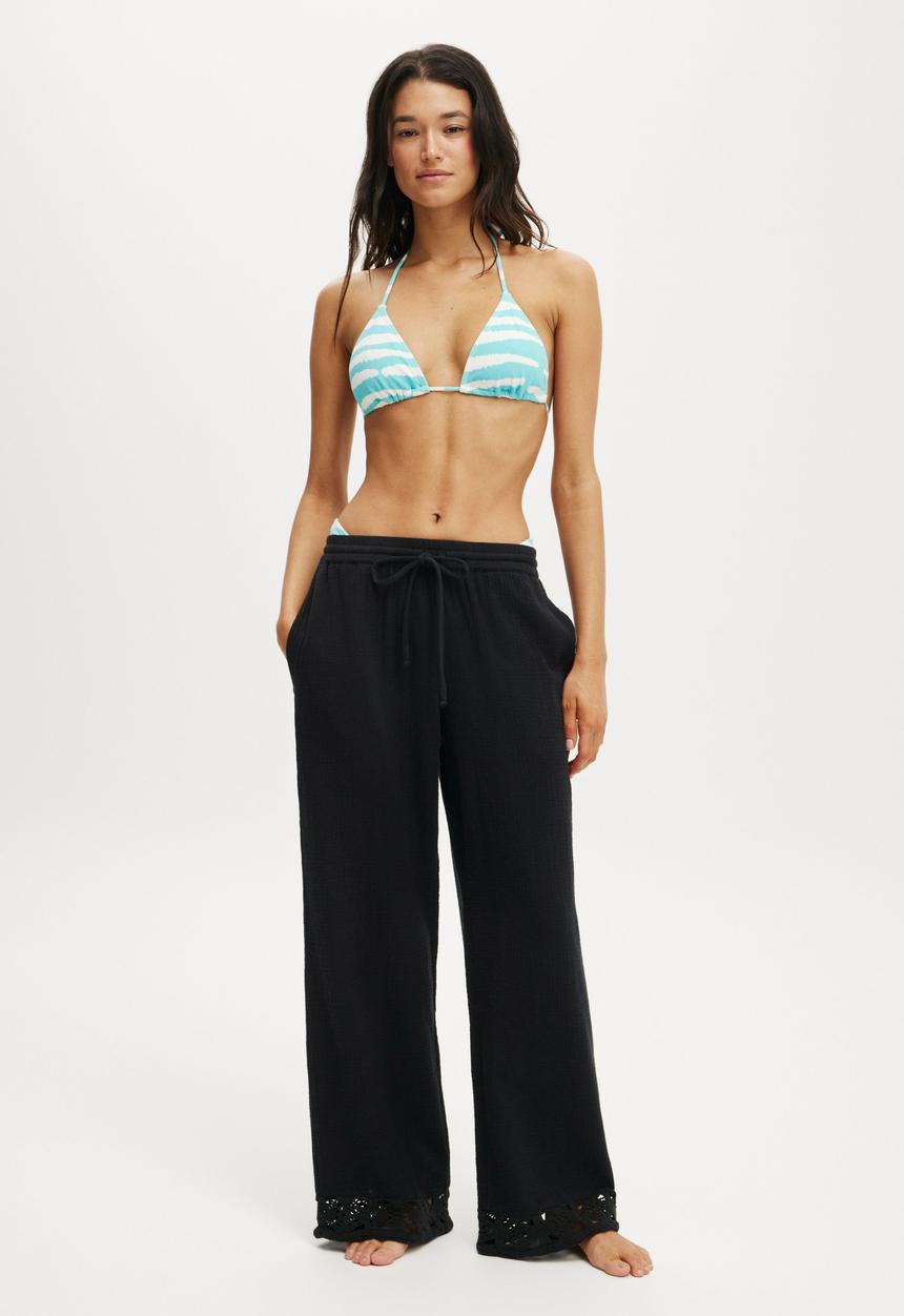 Cotton On - Woven Wide Leg Beach Pant - Black