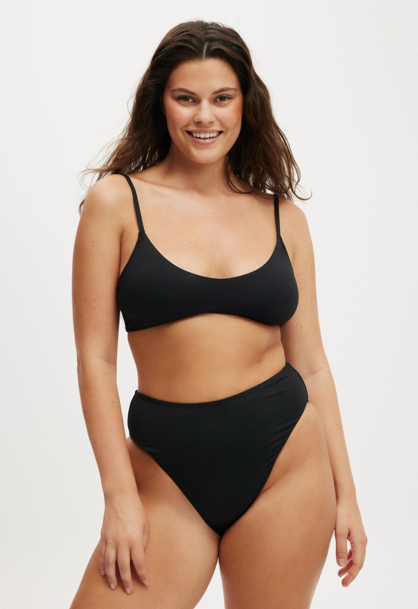 Cotton On - Super Scoop Bikini Top - Black