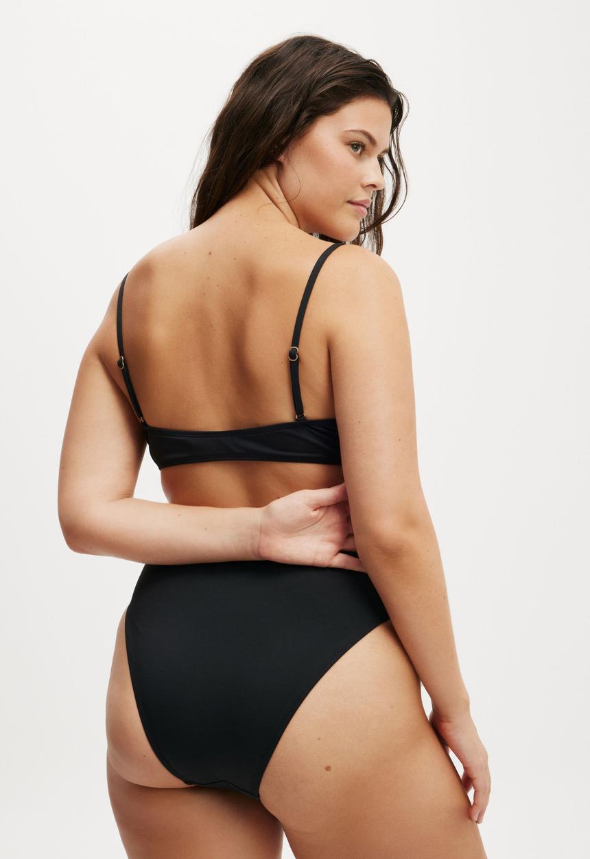 Cotton On - Super Scoop Bikini Top - Black