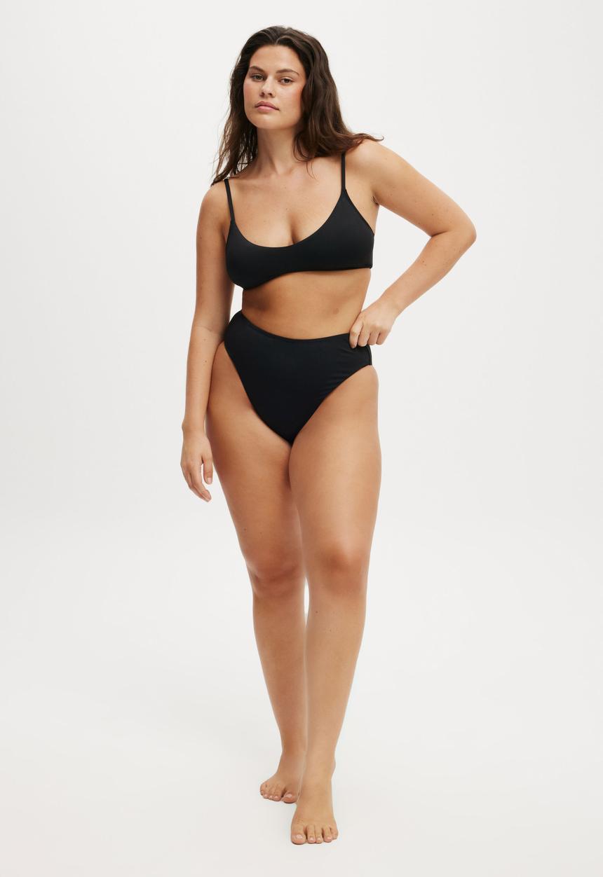 Cotton On - Super Scoop Bikini Top - Black