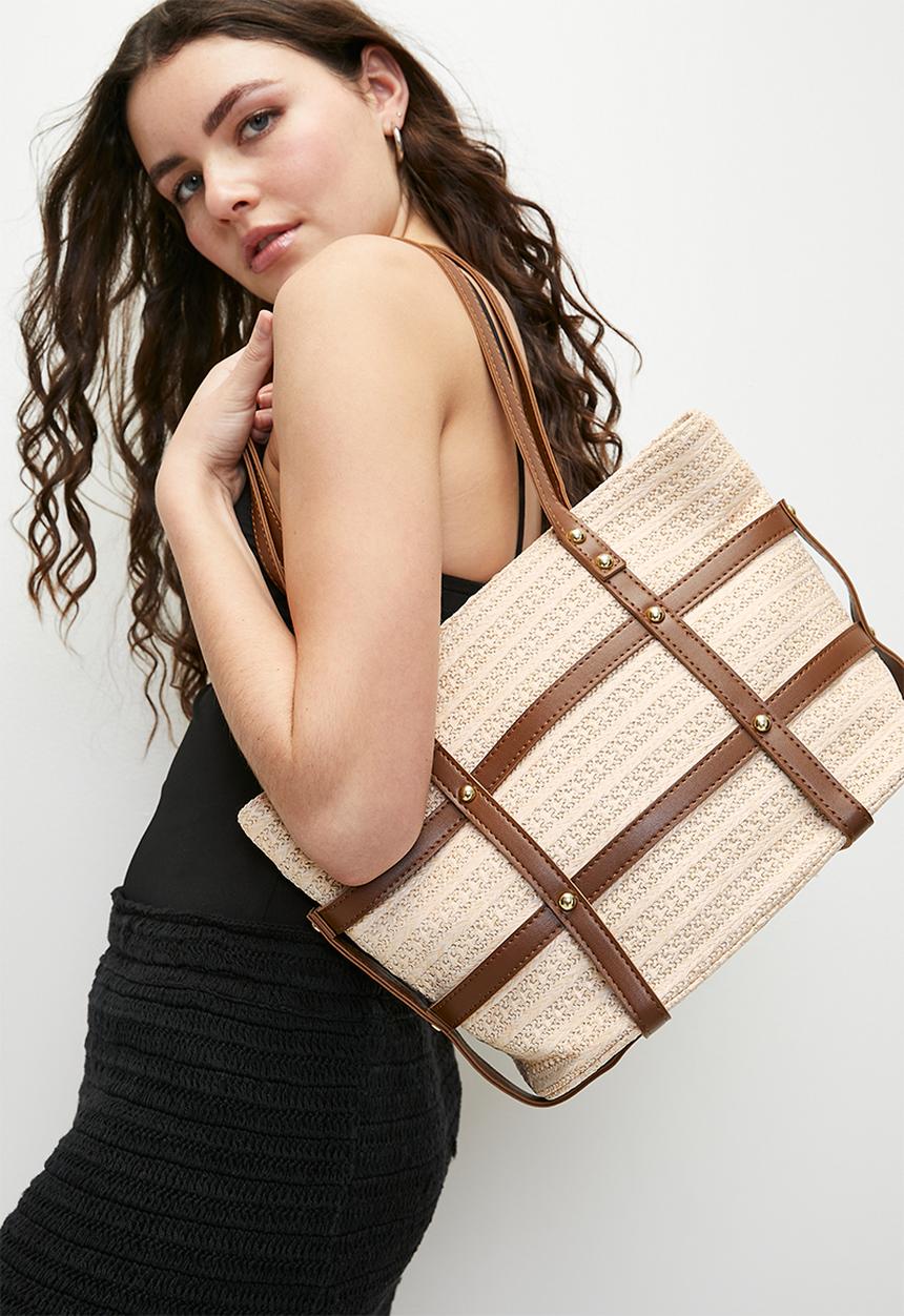 Tessa Design - Katherine weave straw shoulder bag - natural