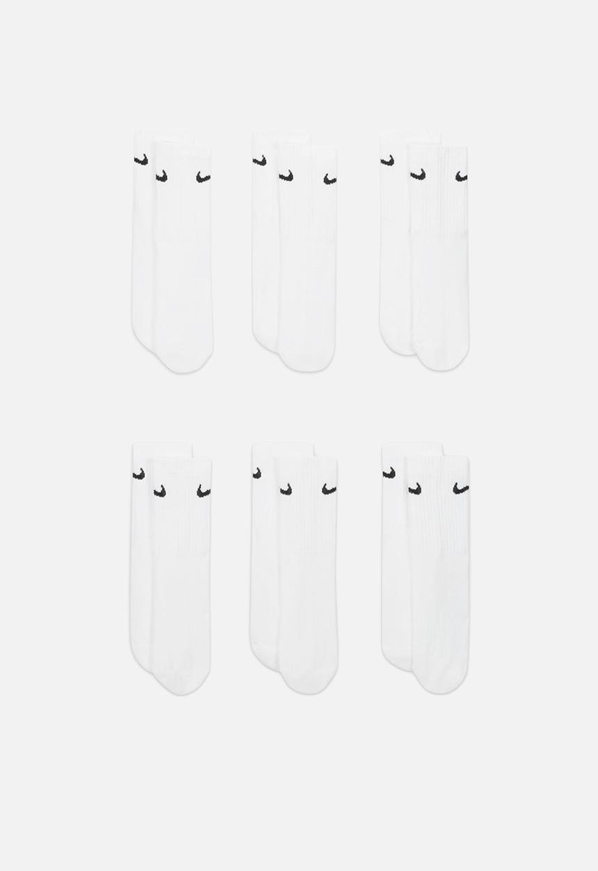 Nike - Nike everyday 6 pack crew socks - white/black
