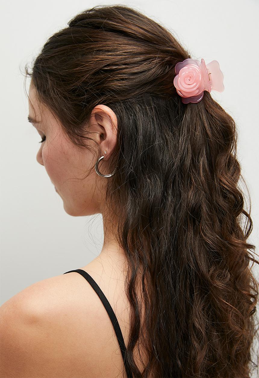 Tessa Design - Roselyn rose shaped hair clip - pink