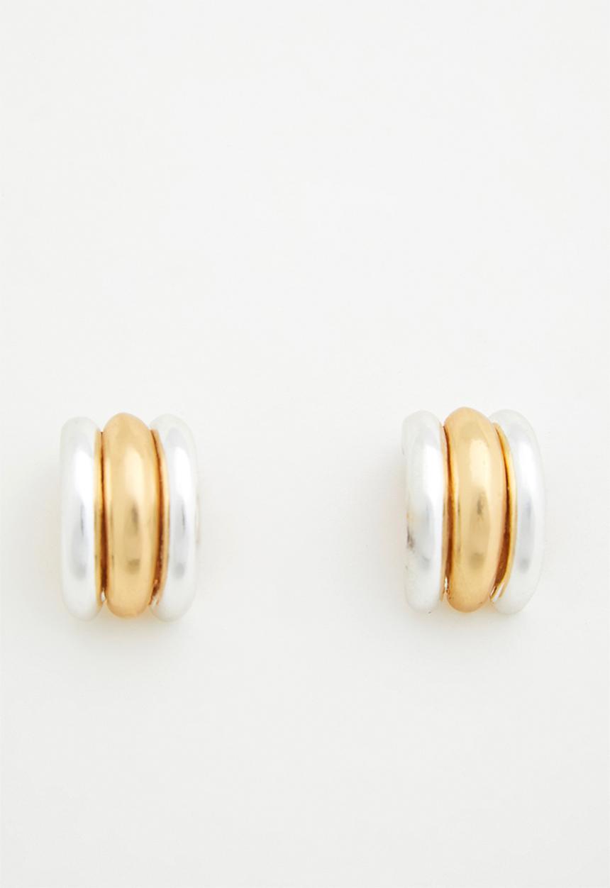 Tessa Design - Sabrina metal plated stud earrings - gold & silver