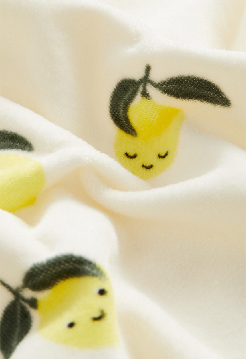 H&M - Patterned bath towel - light beige lemons