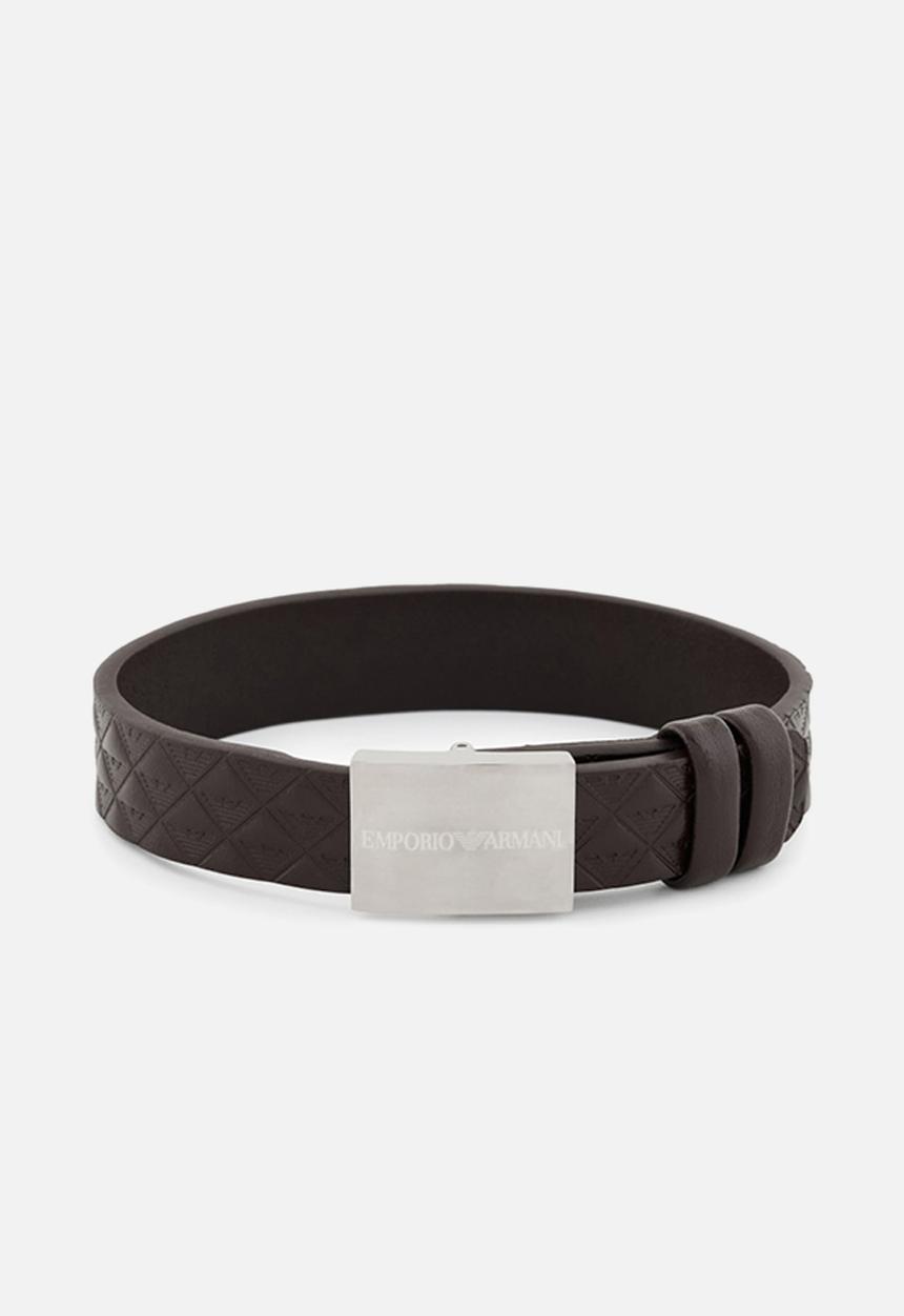 Armani - Leather strap bracelet egs3135040-black