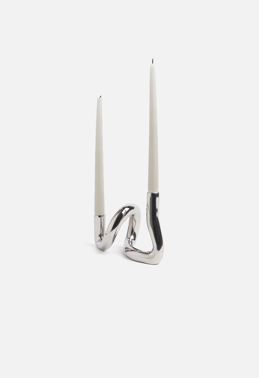 H&M - Metal candlestick - silver coloured