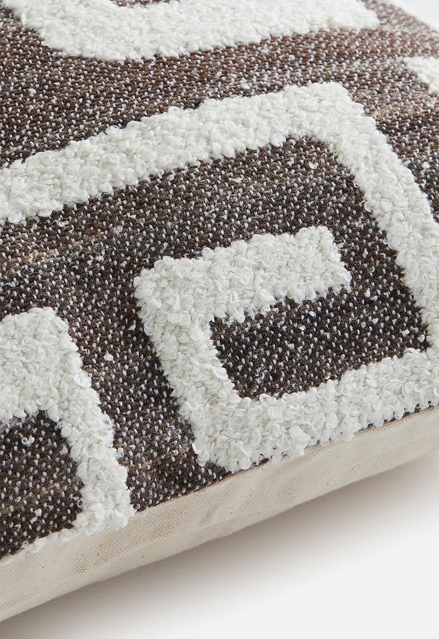 H&M - Patterned canvas cushion cover - brown patterned