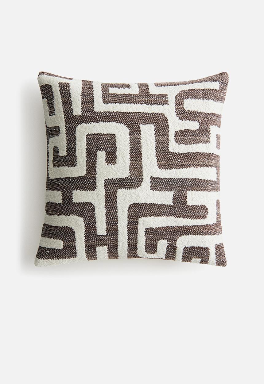 H&M - Patterned canvas cushion cover - brown patterned