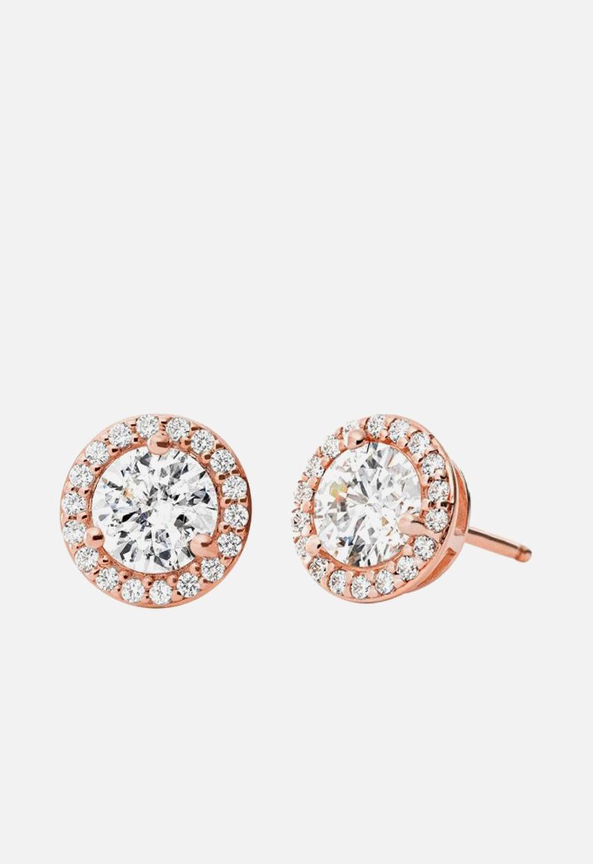 Michael Kors - 14k sterling silver halo studs MKc1035an791- rose gold