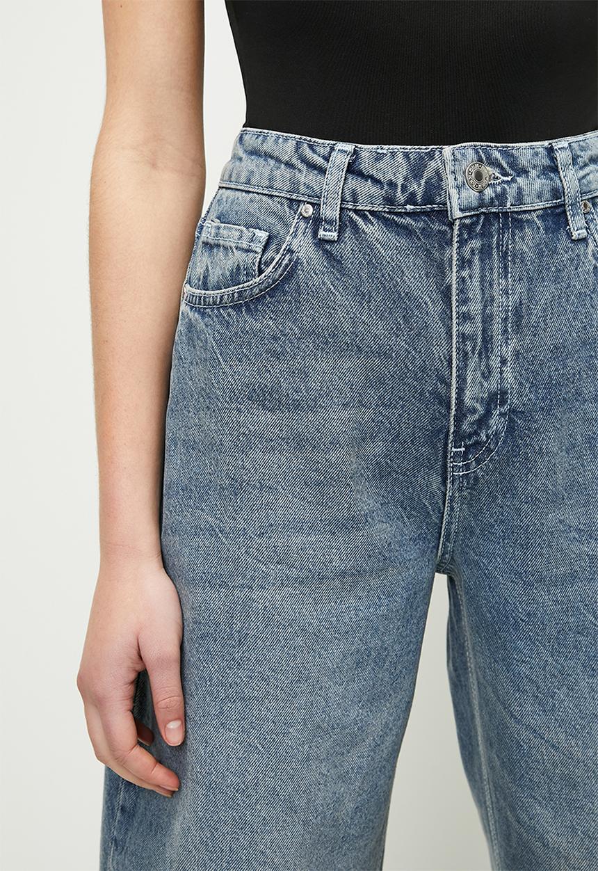 Trendyol - High waist barrel baggy jeans  - blue