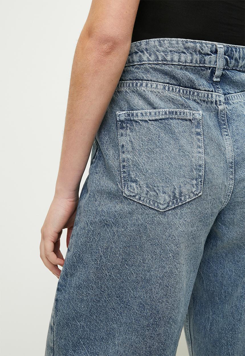 Trendyol - High waist barrel baggy jeans  - blue