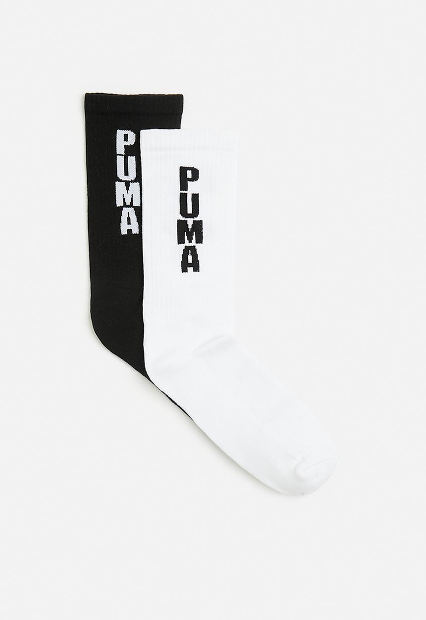 PUMA - Mens 2 Pack Graphic Tennis Socks - puma white & black