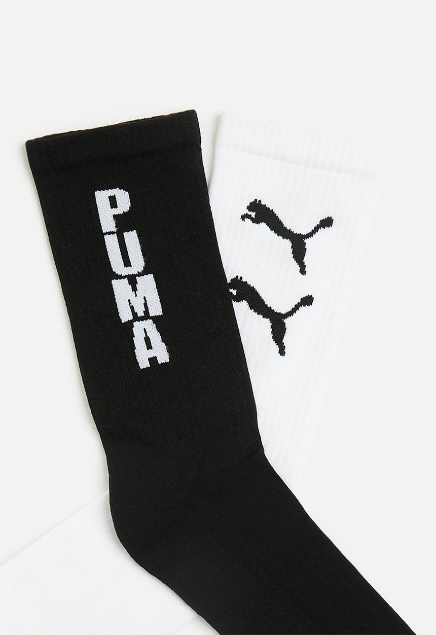 PUMA - Mens 2 Pack Graphic Tennis Socks - puma white & black
