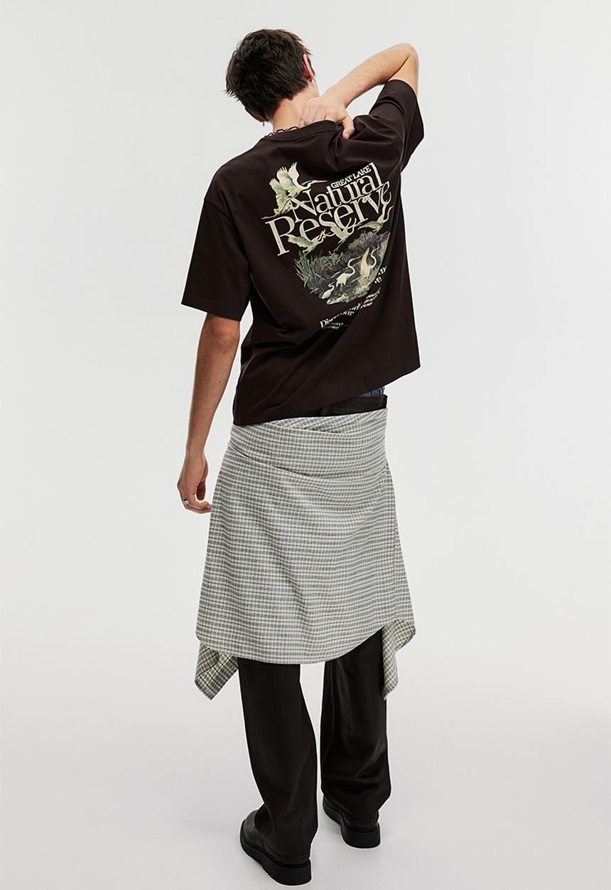 H&M - Loose fit printed t-shirt - brown great lake