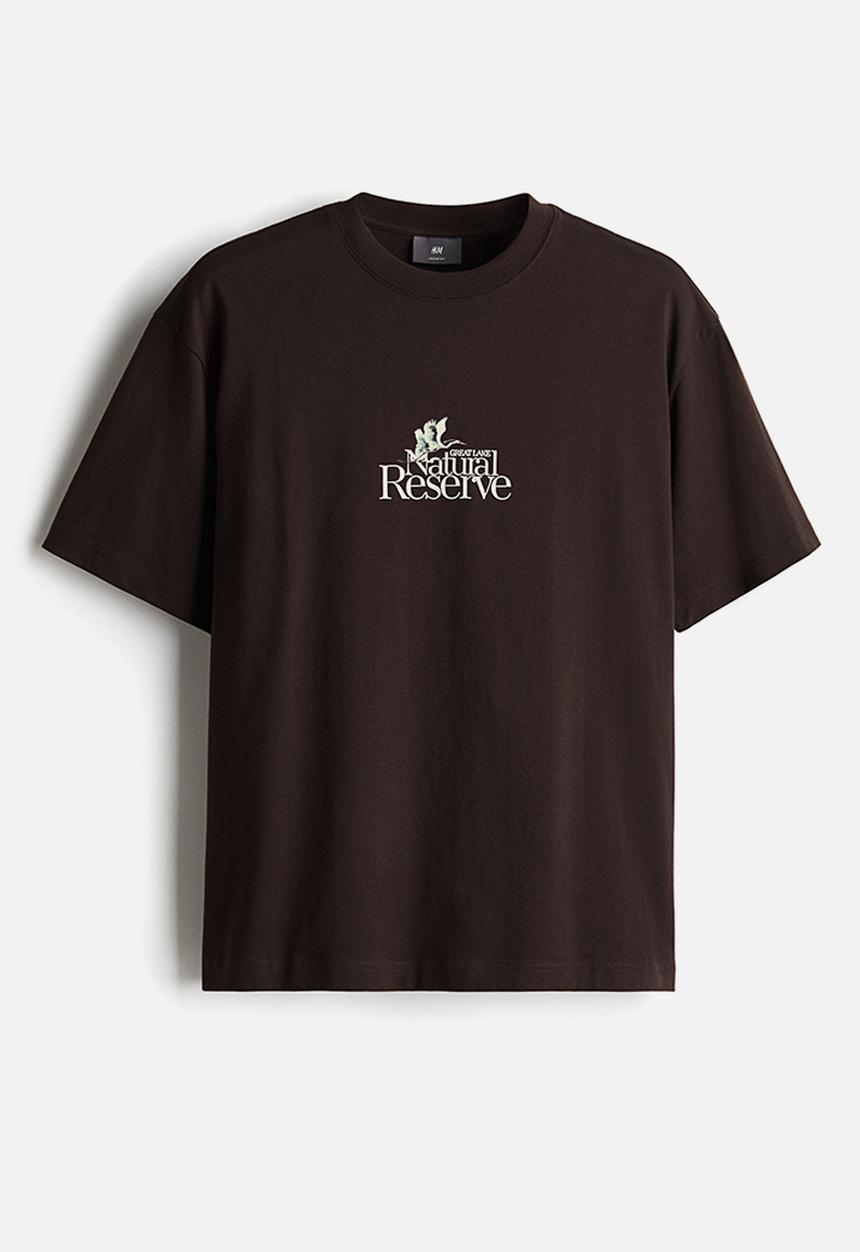H&M - Loose fit printed t-shirt - brown great lake